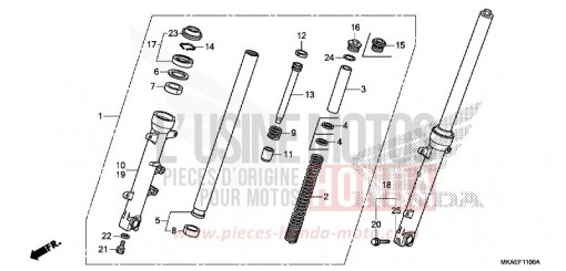 FOURCHETTE AVANT NC750DJ de 2018
